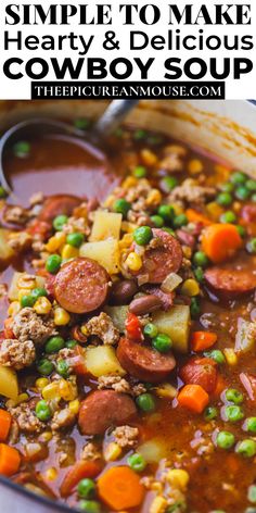 a close up of a bowl of hearty and delicious cowboy soup