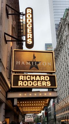 the marquee for richard rodger's theater in new york city, ny