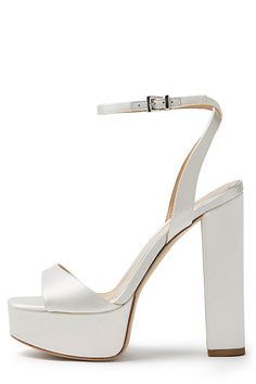 Khloe Satin Platform – Monique Lhuillier Comfortable Bridal Shoes Platform, Wedding Shoes Block Heel Platform, Wedding Shoes Pletform Heel, Plateau Wedding Shoes, White Platform Heels, Wedding Platform, Bride Heels, Designer Shoes Heels, Trendy Heels