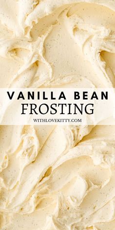 vanilla bean frosting with text overlay