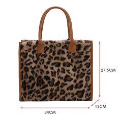 Brand Name: CyflymderHandbags Type: Shoulder BagsTypes of bags: Top-Handle BagsMain Material: OtherLining Material: PolyesterShape: SquareOrigin: Mainland ChinaCN: GuangdongHardness: SOFTPattern Type: LEOPARDInterior: No PocketDecoration: NONEExterior: NONEOccasion: VersatileClosure Type: HaspGender: WOMENStyle: FashionModel Number: ShoulderNumber of Handles/Straps: SingleProduct name: retro fashion all-match autumn and winter animal print plush handbagMaterial: PU+ plushLining: Polyester (rando Trendy Large Rectangular Satchel, Large Brown Rectangular Bag, Large Rectangular Brown Bag, Large Rectangular Trendy Bag, Large Brown Rectangular Shoulder Bag, Square Satchel For Daily Use In Fall, Large Brown Rectangular Satchel, Large Rectangular Brown Satchel, Trendy Rectangular Fall Bags