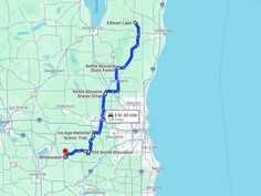 a map showing the route from atlanta to lake worthersburg, florida on a blue line