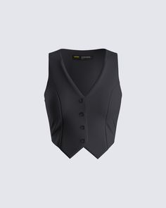 You’ll be calling all the shots in this black sleeveless cropped vest top 🖤 Crafted from stretch suiting fabric, this versatile piece will have them all aware of who’s in charge 👏 Sleeveless Suit Design, Cropped Vest Top, Black Off Shoulder Top, Crop Vest, Future Of Fashion, Welcome To The Future, Vest Crop Top, Sleeveless Suit, Suiting Fabric