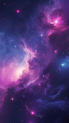 purple and blue space with stars in the background