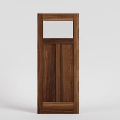 an open wooden door on a white background