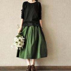 Measurement: One Size: Waist 85cm / 33.15" length 80cm / 31.2"Materials used: Linen Baggy Cotton Skirt For Fall, Fall Full Cotton Skirt, Fall Cotton Full Skirt, Fall Cotton Skirt In Solid Color, Green Cotton Fall Skirt, Fall Green Cotton Skirt, Baggy Cotton Bohemian Skirt, Bohemian Baggy Cotton Skirt, Fall Cotton Maxi Skirt