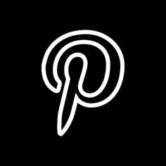 a black and white logo with the letter p in it's center, on a dark background