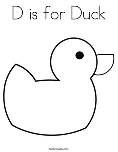 the letter d is for duck coloring page