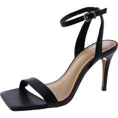 PRICES MAY VARY. Suede Material Sandal - Heeled Buckle Closure Open square toe; toe and ankle strap; covered stiletto heel Black Open Toe Sandals With Sculpted Heel, Black Open Toe Kitten Heels With Removable Insole, Black Open Toe Block Heels Medium Width, Sleek Black Open Toe Kitten Heels, Black High Heel T-strap Sandals With Removable Insole, Mid Heel Sandals, Heeled Sandal, Suede Material, Mid Heel