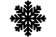 a black and white snowflake on a white background