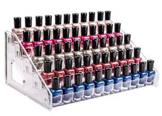 PRICES MAY VARY. 【 5-Tier Nail Polish Organizer】Pero Pero acrylic organizer with 5 tiers, messures 12.2" * 8.4" * 5.3", can store daily necessities or small items in one place. Great for makeup storage / essential oil storage / nail polish storage / sunglasses display / wallets display. Help to keep your counter top tidy and organized. 【 Finish Installing Within 1 Minute 】Upgraded fastening design allows you easily installing this nail polish organizer within 1 minute. No more annoying accessory Nail Polish Organization Diy, Cute Nail Polish Storage, Diy Nail Polish Drawer Organizer, Storage Sunglasses, Fake Nail Collection Storage, Nail Polish Organization, Clear Nail Polish Shelf, Nail Polish Stand, Eyeglasses Display