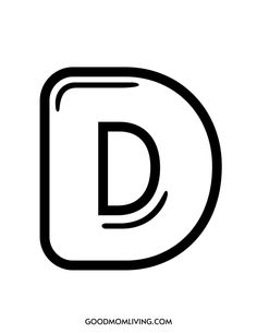 the letter d is shown in black and white