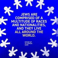 a blue background with white snowflakes and the words jesus are comprised of a multitude of races and nations, and they live all around the world