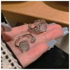 Y2k-inspired geometric ring with shiny zircon, adjustable ring for women. Gem Stone Rings, Punk Rings, Streetwear Ring, 2000s Jewelry,Opeal Ring,Y2k Girl, Cute Rings, Love Ring, Adjustable Ring, Aesthetic Rings, Trendy Rings, Y2k Rings, Y2k Jewelry, Punk Jewelry This cute y2k style ring will go great with any outfit! İnspired by y2k styles. Very cute and cool design.  #1 photo irregular design #2 photo solid design you can mix & match those cute two rings! PRODUCT DETAILS  Plating: Silver Plated 2000s Jewelry, Gifts Girlfriend, Y2k Rings, Aesthetic Rings, Y2k Girl, Y2k Jewelry, Trendy Ring, Punk Jewelry, Geometric Ring