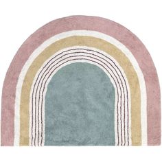 a rug with an arch in the middle and a rainbow design on the inside of it