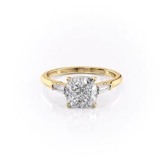 The Liv YG CU Yellow Gold Solitaire, Cushion Cut Moissanite, Lab Diamond Engagement Ring, Moissanite Necklace, Types Of Diamonds, Moissanite Earrings, Local Jewelry, Moissanite Wedding Bands, Designer Engagement Rings