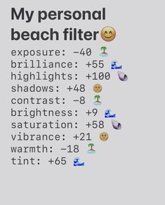 an image of a text message that says, my personal beach filter