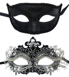 PRICES MAY VARY. Couple's masks: Well-made with intricate design, sexy and mysterious Men's mask: Color: Black; Size:17x10cm(6.7x3.9in) ; Light and comfortable to wear. Women's mask: Color: Black; Size: 18x15cm(7.0x5.9in); Ribbon length: about 42cm (16.5in) for each side B07NMT6DNZ Build intrigue around your hidden identity with this elegant lace mask, Size: One size fits all, Includes adjustable ribbon straps for an all-day comfortable fit,Suitable for any adult Description
 These items are cou Black Full Face Carnival Masks, Black Full Face Masks For Carnival, Black Full Face Masquerade Costume Accessories, Gothic Full Face Mask For Masquerade, Black Full Face Masquerade Accessories, Gothic Full Face Masquerade Masks, Full Face Masquerade Mask For Halloween Party, Full Face Halloween Masquerade Mask For Party, Full Face Masquerade Mask For Halloween