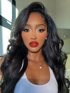 Red Lipstick Makeup Looks, Red Lips Makeup Look, Wedding Hairstyles And Makeup, Red Lipstick Makeup, Bold Makeup Looks, Prom Makeup Looks, Red Lip Makeup