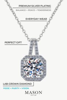 MASON New York Has Been Featured On What You Get: • 1 Carat Round Diamond Necklace - Halo One Love• FREE & FAST Trackable U.S. Shipping• Worry-FREE LifeTime Warranty• Hassle-FREE Returns• 24/7 Customer Care ServiceAdd to Cart TODAY, and Get it now while stock last ! Details: • 1 Carat Lab-grown Diamond• Diamond Clarity Rating Code: VVS1• Diamond Color Rating Code: D• Diamond Cut Grade: Excellent• Set in sterling silver• Chain length: 16 in, Extension length: 2 in• Benefits of Diamond: the Energy Diamond Necklace For Wedding, Diamond Necklace Jewelry, Round Diamond Necklace, Necklace For Wedding, Diamond Necklace Gift, Luxury Jewelry Brands, Diamond Jewelry Necklace, One Love, Teardrop Pendant