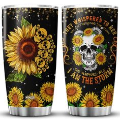 PRICES MAY VARY. Drinking tumblers with for those needing a bit of novel personality to go! With the double-walled vacuum insulation, this hippie skull tumbler keeps your drinks cold and hot for hours. Get ready to relax and unwind by enjoying every sip with your fresh and delicious drink. A perfect skull lover gift or sunflower lover gift for your lovely people on birthdays, vacations, and holidays. Surprise her or him with this hippie flower coffee tumbler and see them grin from ear to ear. Be Skull Tumbler Ideas, Floral Mugs, She Whispered, Novelty Cups, Girl Skull, I Am The Storm, Flower Tumbler, Skull Flower, Tall Coffee Mugs