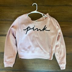 Brand: Victoria’s Secret Pink Color: Blush Pink With Black Writing Size: Medium Off The Shoulder Fit Cropped Style Cotton/Fleece Material New With Tags!!!! Pink Cozy Fit Sweatshirt For Spring, Pink Crew Neck Outerwear With Letter Print, Cozy Fit Pink Sweatshirt For Spring, Pink Fleece Top For Winter, Pink Fleece Winter Top, Winter Pink Fleece Top, Pink Cozy Fit Top For Spring, Pink Sporty Sweatshirt With Cozy Fit, Pink Cozy Fit Sporty Sweatshirt