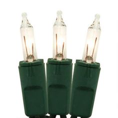 three lights are on top of each other in dark brown plastic tubes with clear bulbs