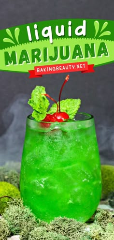 Liquid Marijuana, st. patrick's day drinks, spring recipes Movie Themed Drinks Cocktails, Walk Me Down Drink, Liquid Mary J Drink, Liquid Marajawana Drink, Liquid Marajawana Drink Recipe, Green Alcoholic Drinks For A Party, Liquid Marija Drink Recipe, Green Drinks Alcohol, St Patty Drinks