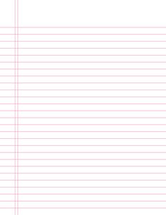 a blank lined paper with pink lines on the top and bottom, in two rows