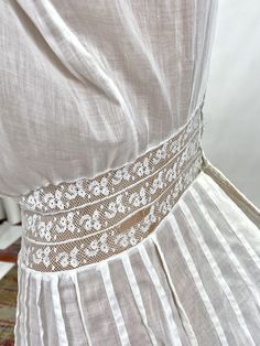 Antique Victorian Edwardian White Cotton Tea Dress Lace Floral Embroidery AS IS | eBay Classic Broderie Anglaise Dresses, Elegant Lace Dress With Chikankari Embroidery, Classic Broderie Anglaise Dresses For Daytime, Classic Broderie Anglaise Dresses For Daywear, Classic Dresses With Broderie Anglaise For Daywear, Elegant Embroidered Daywear Dresses, Elegant Embroidered Day Dress, Elegant Chikankari Embroidery Day Dress, Formal Fitted Broderie Anglaise Dress