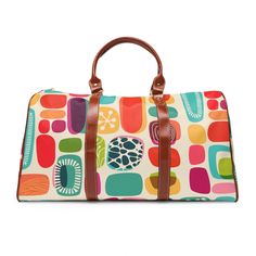 Embrace retro vibes with this Mid Century Modern Amoeba Geometric Travel Bag. Perfect for the boho adventurer, this bag combines style and functionality. Say goodbye to boring travel bags and hello to a unique statement piece! This personalized travel bag is all about style. Made with high-grade waterproof nylon, it's a highly durable means of transferring your essentials wherever you go. With multiple compartments, a resilient carrying handle, and an adjustable shoulder strap, it's the perfect Luxury Mid-century Travel Bag, Mid Century Modern Boho, Personalized Travel Bag, Boho Travel, Milestone Birthday Gifts, Vintage Valentine Cards, Pink Handbags, 70s Retro, Gifts For My Sister