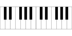 a piano keyboard with black and white keys