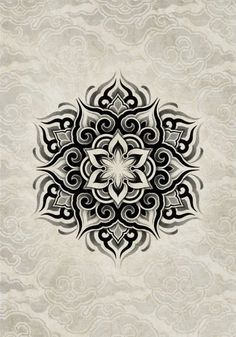 an abstract design on a white background with black accents and swirls in the center