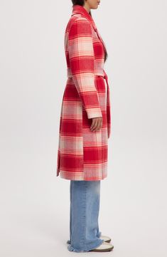 This statement, plaid vegan wool coat is a layering must-have to stay looking cool and feeling cozy this winter. 44" length (size Medium) Notched collar Long sleeves Belted waist Dual pockets 100% polyester Dry clean or machine wash, line dry Imported Model stats: 5'10", 32" bust, 25" waist, 36" hip. Model is wearing size S. Winter Plaid Wool Outerwear, Spring Plaid Wool Outerwear, Winter Wool Plaid Outerwear, Plaid Wool Outerwear For Spring, Plaid Wool Outerwear For Cold Weather, Plaid Wool Outerwear For Winter, Plaid Wool Coat For Winter, Plaid Long Wool Coat For Fall, Winter Plaid Outerwear For Work