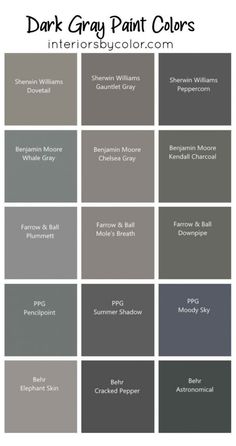 the different shades of gray paint that are used in interior and exterior decorating projects