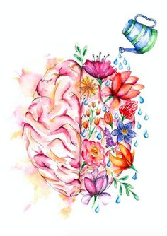 Watercolor Anatomy, Anatomical Art, Brain Tattoo, Health Tattoo, Brain Art, Medical Anatomy, Medical Art, Friend Tattoos, Anatomy Art