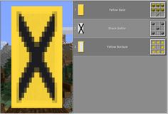 an image of a yellow and black sign in minecraft