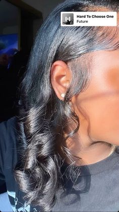 Black Women With Medium Length Hair, Styles With Real Hair For Black Women, Hairstyles Slik Press, Silk Press Styled, Silk Press Hair Hairstyles Long, Silk Press Hairstyle For Black Women, Natural Straight Hair Styles, Silk Press Black Women Hair, Silk Back Hairstyle