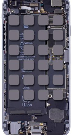 the back side of an iphone with multiple components attached to it