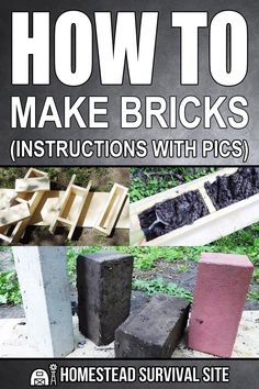 Diy Cement Bricks, How To Make Clay Bricks, Diy Concrete Bricks, Fire Bricks Diy, How To Make Bricks Diy, Ancient Survival Skills, How To Make Bricks, Homemade Bricks, Diy Homestead Projects