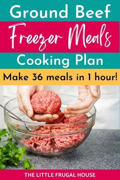 the flyer for ground beef freezer meals cooking plan