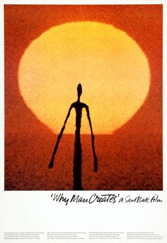 the silhouette of a person standing in front of an orange sun