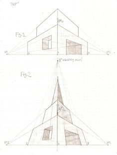 the diagram shows how to draw a house with two sides and one side facing each other