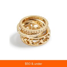 in stock Stackable Bands, Faux Stone, Engraved Logo, Dainty Ring, Work Shoes, Glass Set, Polished Brass, Ring Set, Rhodium Plated