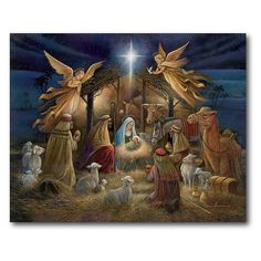 the birth of jesus is depicted in this painting