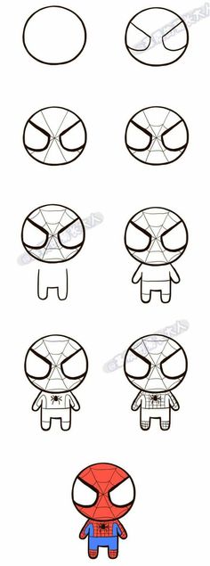 how to draw spiderman step by step instructions for kids and beginners with pictures