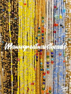 "FREE SHIPPING Please Note: **We have different options, please scroll to see options or message if you want even MORE OPTIONS **These waist beads ship from Ghana, West Africa. They are traditional and authentic yet fancy and fashionable.* **Shipping takes 3-5 days to be delivered or longer based on processing time. **Payment method: PayPal (Message for email) #Waist beads sizes vary from 35\"-45\" #They are all made with cotton threads #Bead sizes vary from 6/0, 8/0 12/0 Package options: Packag Colorful Waist Beads For Festivals, Colorful Waist Beads For Summer, Festival Waist Beads With Beaded Chain, Festival Waist Beads With Round Beaded Chain, Multicolor Round Waist Beads For Summer, Traditional Party Waist Beads, Traditional Beaded Waist Beads For Festival, Colorful Round Beads Waist Chain, Traditional Waist Beads With Beaded Chain