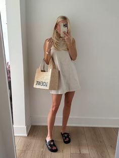 High-Neck Linen-Blend Mini Dress curated on LTK Fashion 2024, Linen Blend, High Neck, Summer Fashion, Mini Dress, How To Wear, Quick Saves