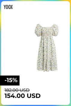 plain weave, frills, floral design, square neckline, short sleeves, unlined, multipockets, trapeze style , Color: White , Size: 4 Design Square, Empire Style, Pop Up Shops, Square Necklines, Square Neckline, No Frills, Sustainable Fashion, Clothing And Shoes, Long Dress