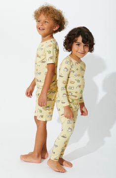 Bedtime will feel like a treat for your kiddo in these brunch-themed pajamas cut from ultrasoft, breathable fabric especially made for sensitive skin. This item is designed to fit snugly, as it is not flame-resistant   95% rayon, 5% spandex   Machine wash, tumble dry   Imported   OEKO-TEX®–certified materials free of harmful substances Matching Spring Loungewear Sleepwear, Spring Matching Loungewear Sleepwear, Cute Bedtime Sets With Relaxed Fit, Cute Relaxed Fit Bedtime Sets, Playful Matching Sleepwear Set For Sleeping, Playful Matching Set Sleepwear, Playful Cartoon Print Sleepwear, Playful Cartoon Print Onesie For Sleep, Fun Cartoon Print Sleepwear For Bedtime